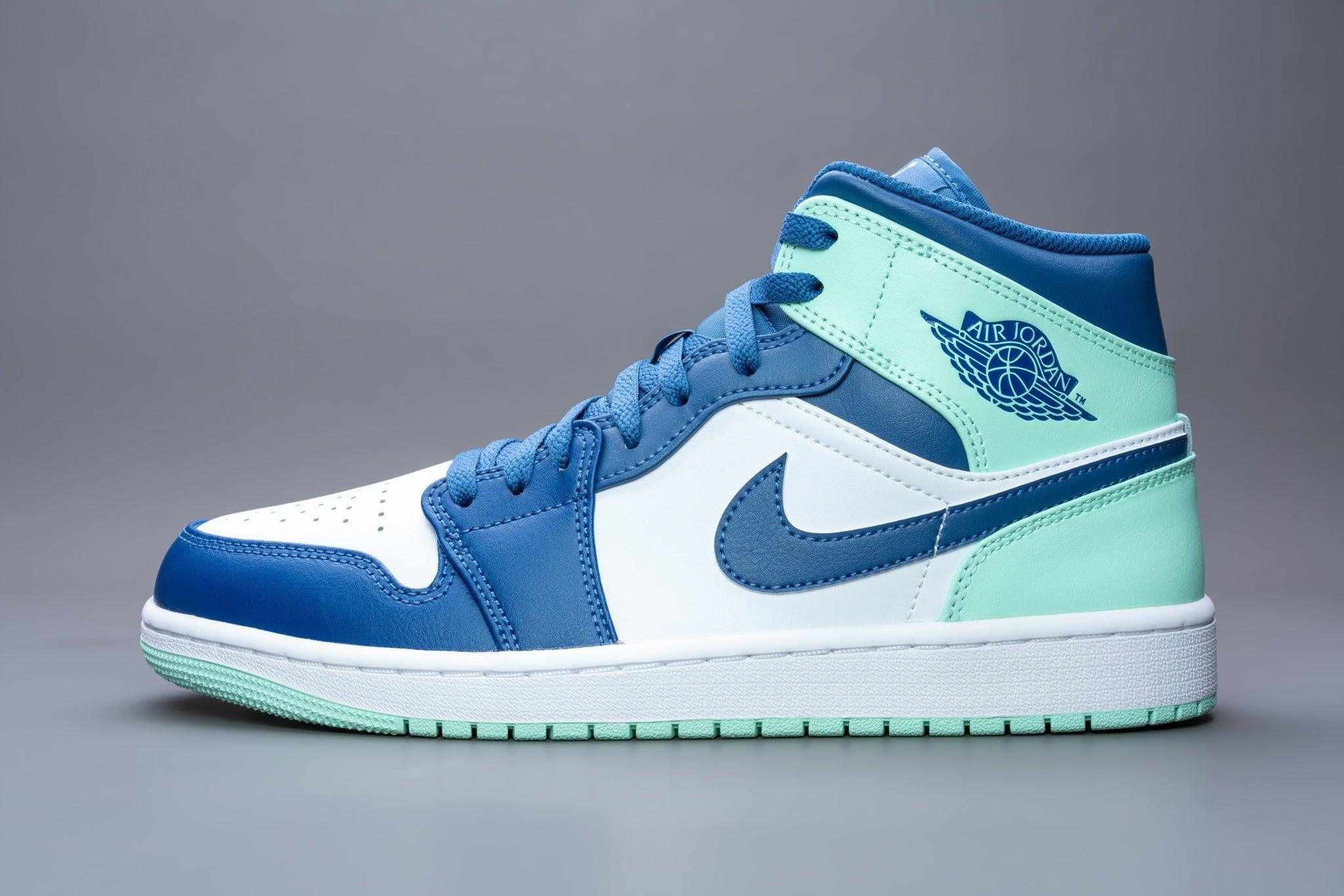 Air Jordan 1 Mid Mystic Blue Navy Mint Foam - 554724-413 – Izicop